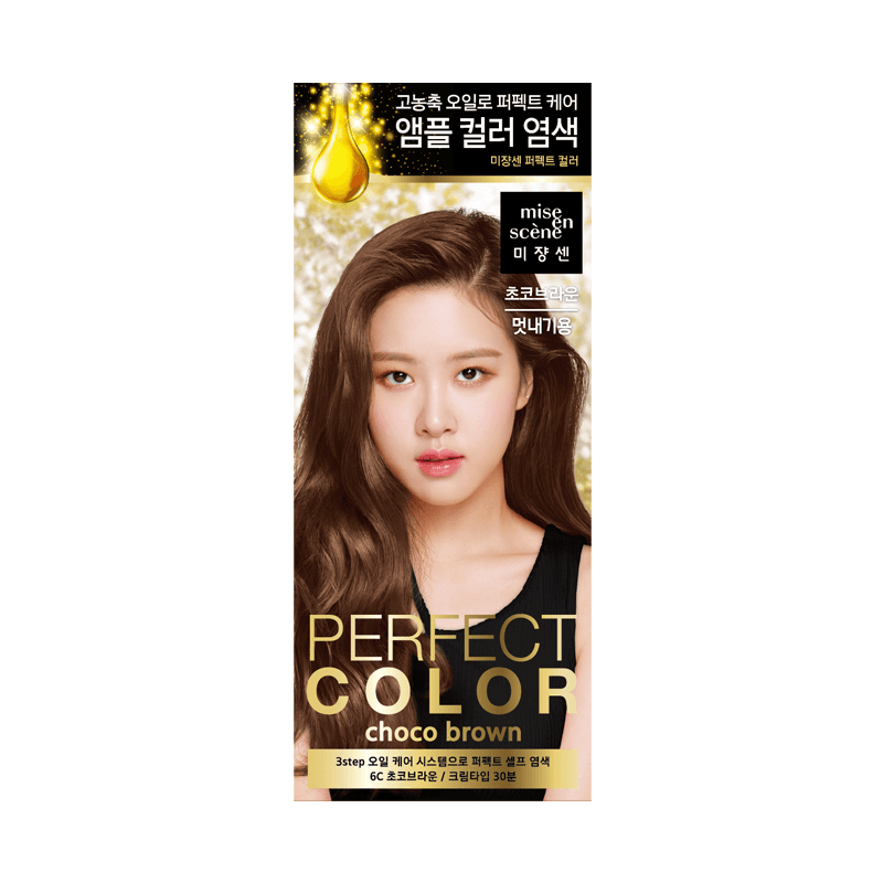 韓國 MISE EN SCENE 愛茉莉 完美彩色染髮劑 6C巧克力棕色 100g