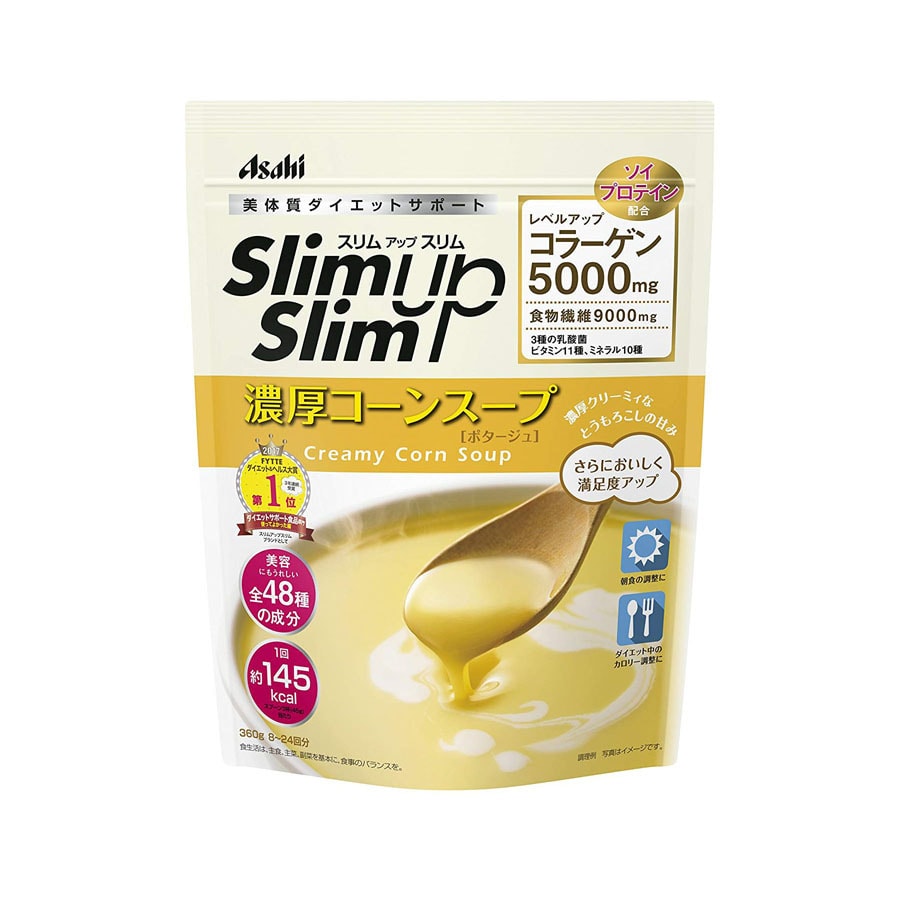 【日本直邮】ASAHI朝日代餐粉SLIM UP浓厚玉米汤360g
