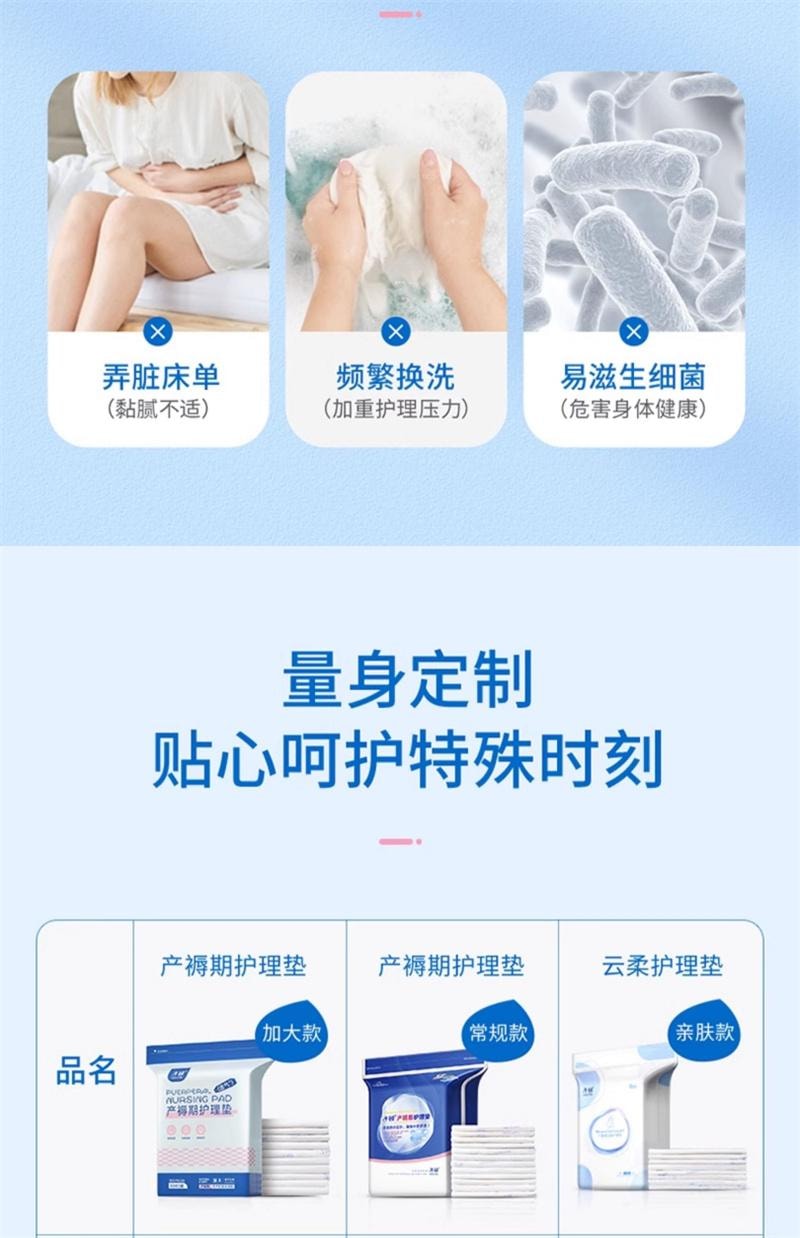 【中國直郵】 子初 產褥墊孕產婦產後專用護理墊大號月子期用品一次性床單60x90cm 10片裝