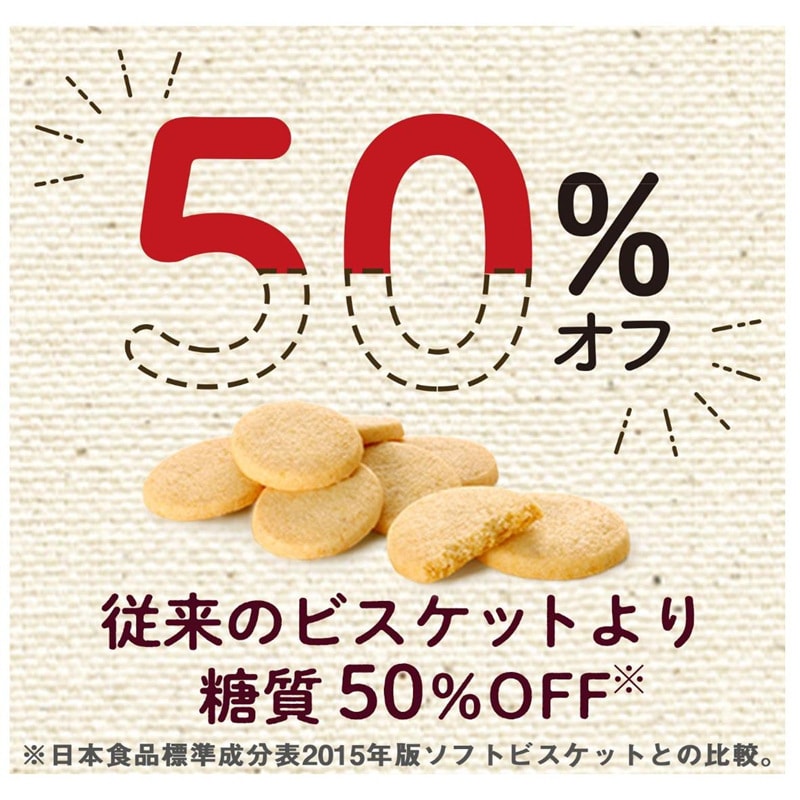 【日本直邮】格力高GLICO SUNAO 糖质50%OFF低脂减肥代餐 豆乳黄油小饼干 15枚×2袋入