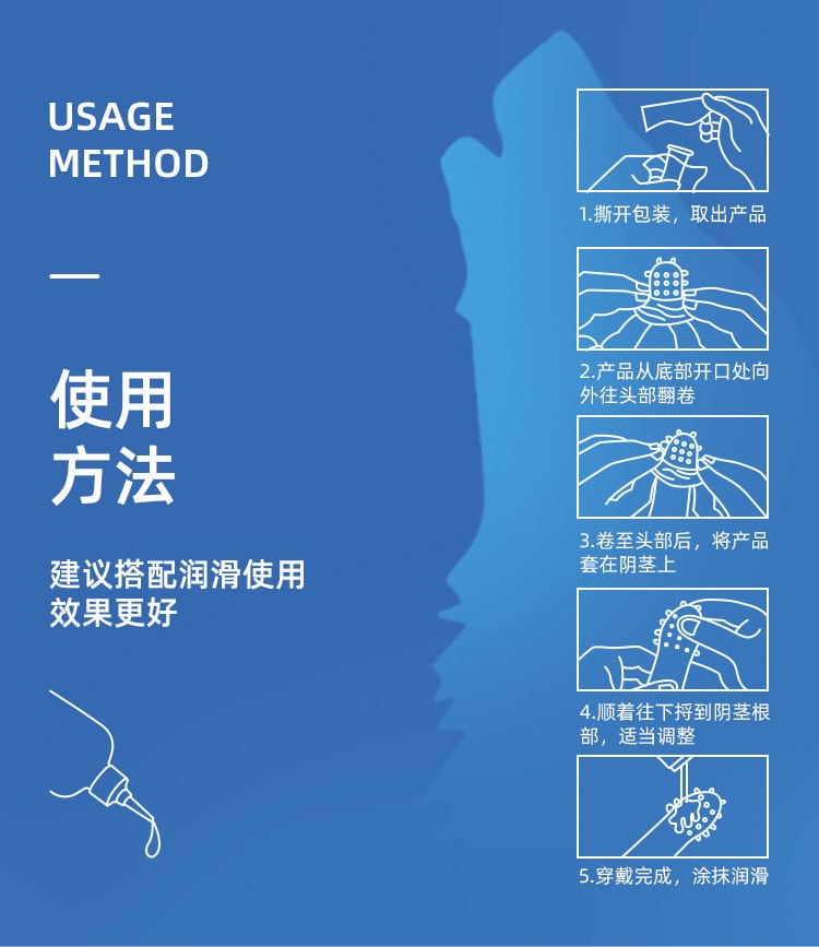 【中國直郵】謎姬 狼牙套組合裝 五隻裝