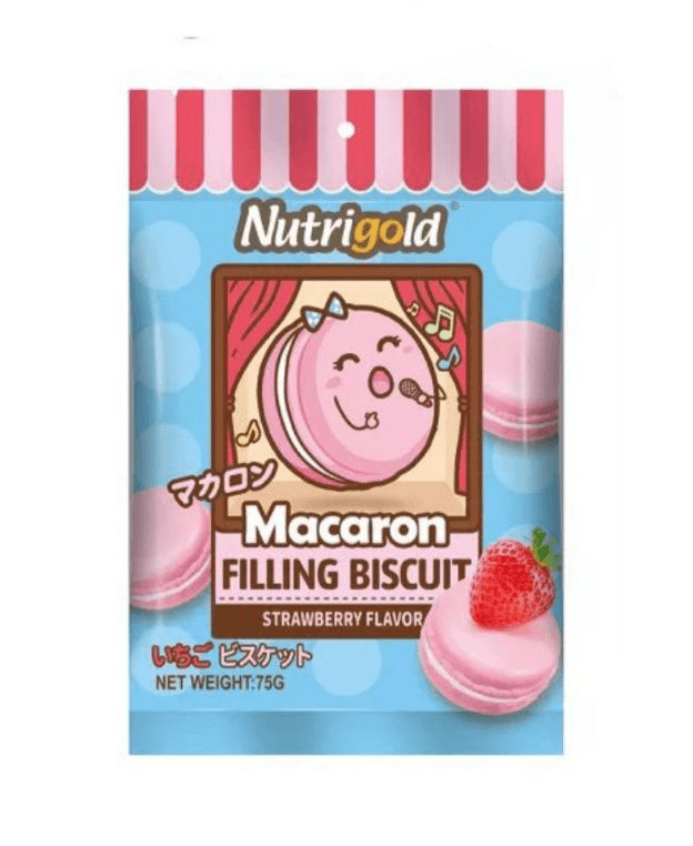Macaron Filling Biscuit Strawberry Flavor 75g