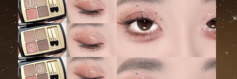 MAOGEPING毛戈平MGP 塑型晶彩眼影 四色眼影盘 #01 銮金蔷薇 明艳千金感 #113+#328+234+112【HOT】