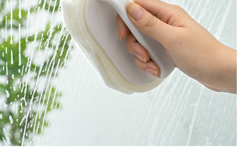 【中国直邮】 清野の木 带手柄可替换浴室瓷砖刷洗碗海绵擦清洁刷 2个