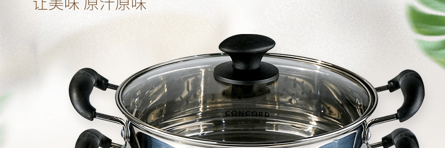CONCORD 10" 24cm 3层 不锈钢蒸锅 电磁炉适用 4件套