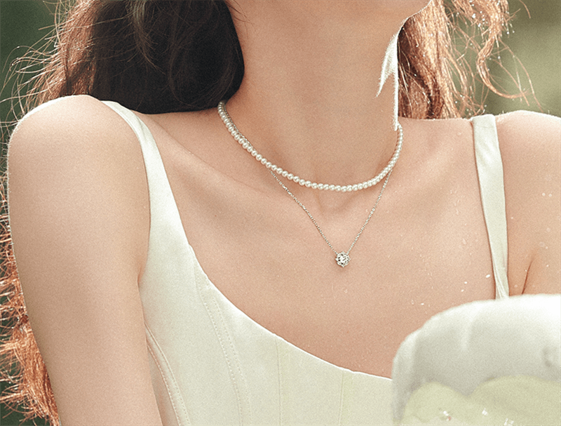 【中國直郵】 範琦 【許願池系列】許願池項鍊女銀高級感禮物送女友 方糖款 1條