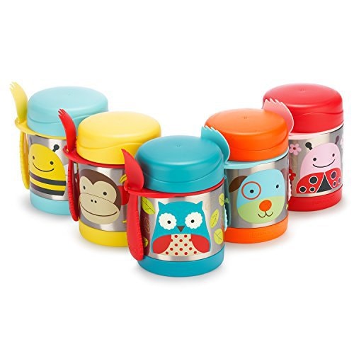 SKIP HOP Baby Zoo Little Kid and Toddler Insulated Food Jar and Spork Set Multi Livie Ladybug