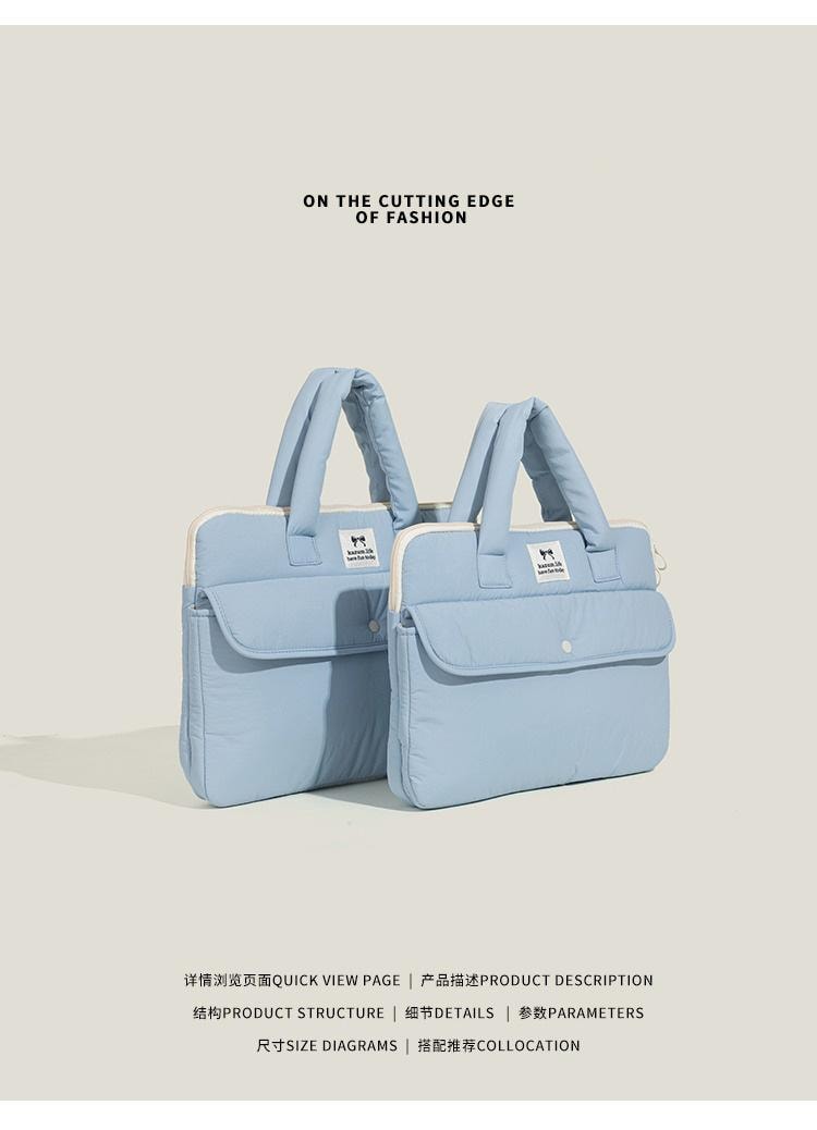 欣月 韩国 ins博主同款小众简约手提平板包 适用于iPad11/12英寸 防震防摔电脑收纳包 蓝色