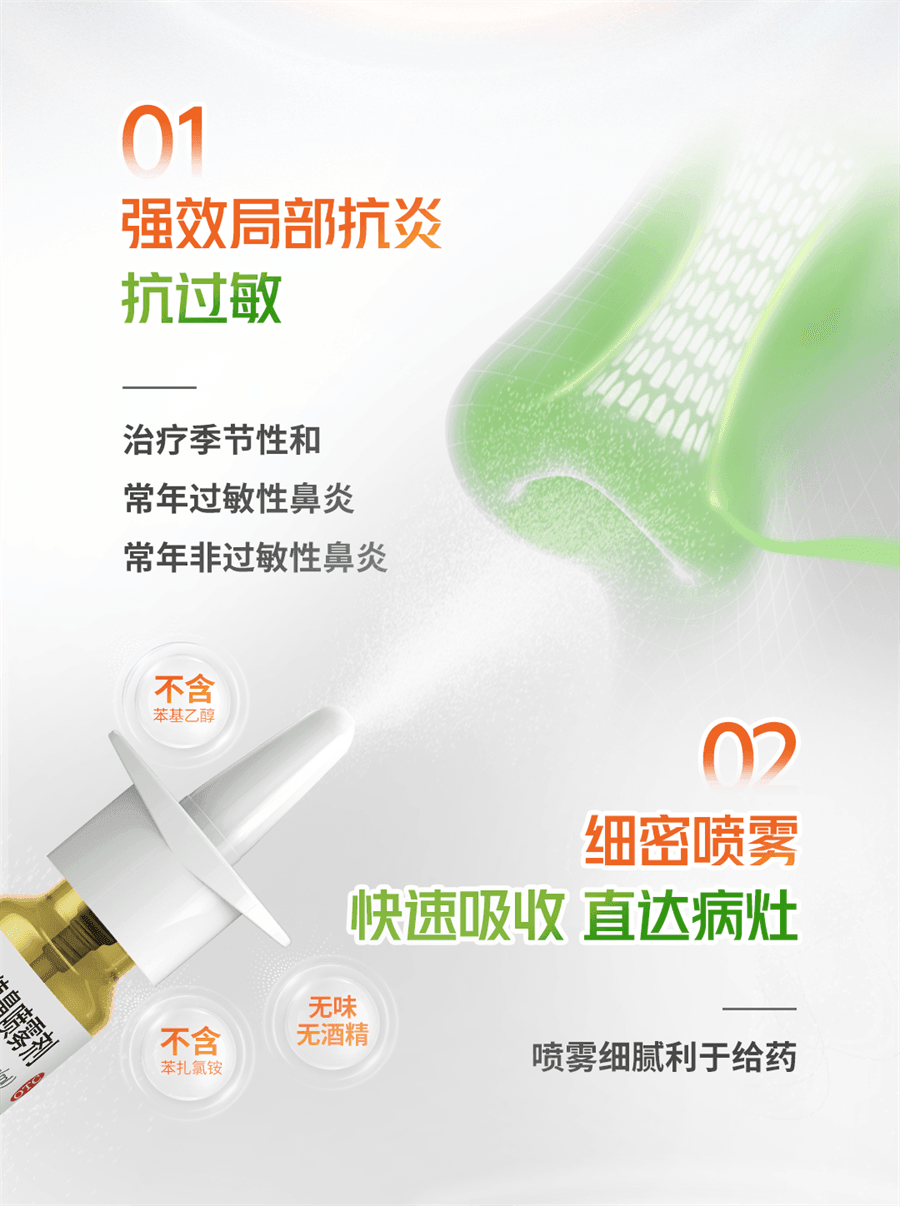 【中国直邮】 雷诺考特 鼻喷雾剂 鼻炎喷雾过敏性鼻炎药鼻炎片 120喷/瓶