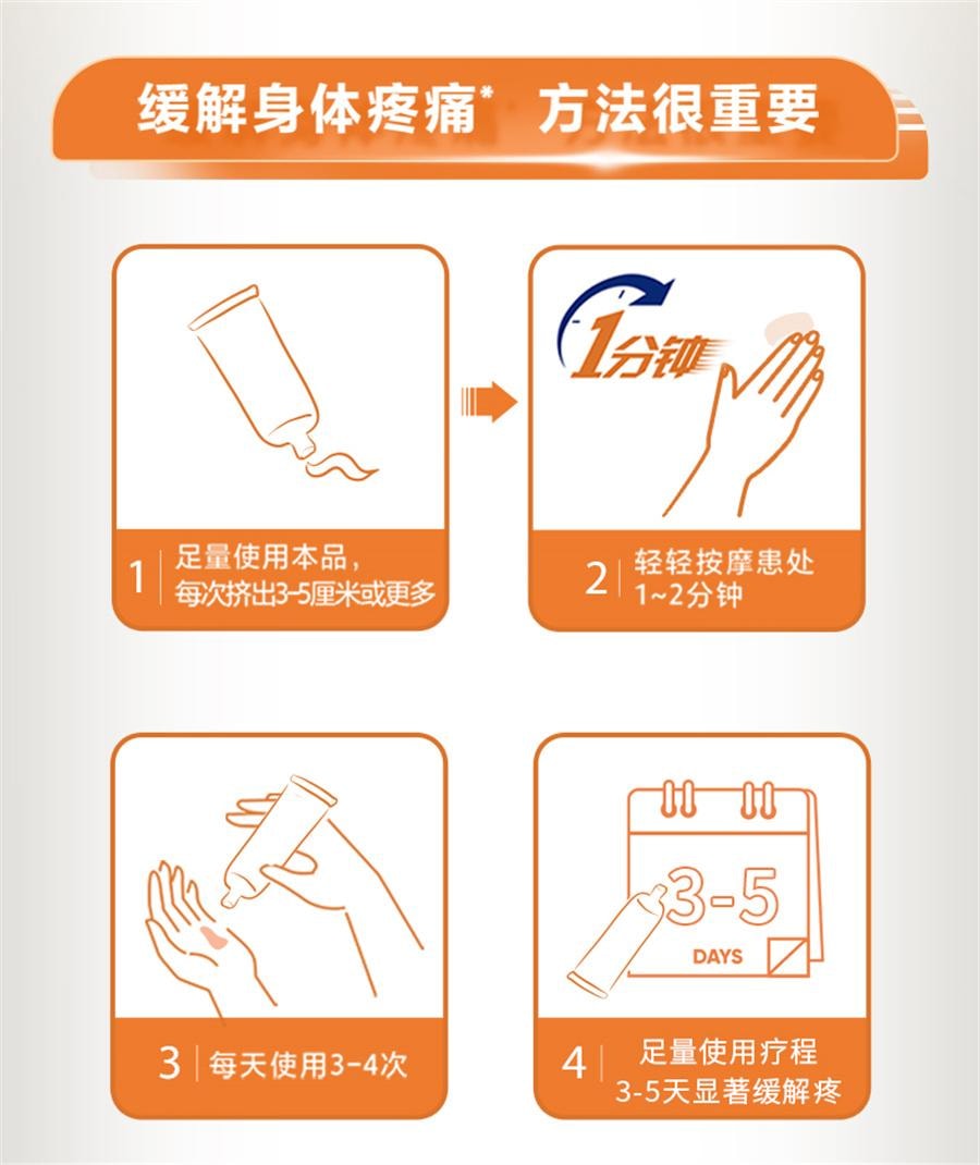 【中国直邮】 扶他林 双氯芬酸二乙胺乳胶剂 软膏肌肉关节疼痛扭伤腰背部损伤关节炎腰痛50g/1盒