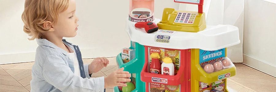 BEIENS貝恩施 超市購物台 兒童超市收銀機寶寶模擬販賣員過家家益智玩具