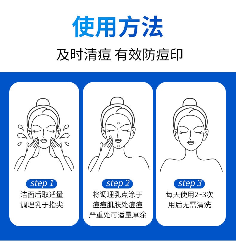 【中国直邮】仁和 水杨酸祛痘调理乳淡化痘肌痘印温和去痘痘30g (买二送一)