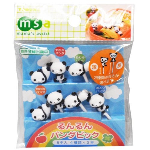 Bento 3D Food Pick 8-Piece Panda