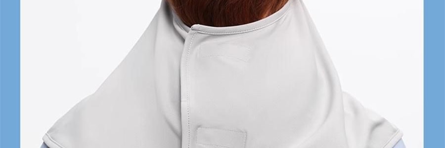 OHSUNNY 带帽檐款防晒面罩口罩 全脸防晒黑 护颈一体 云霜灰