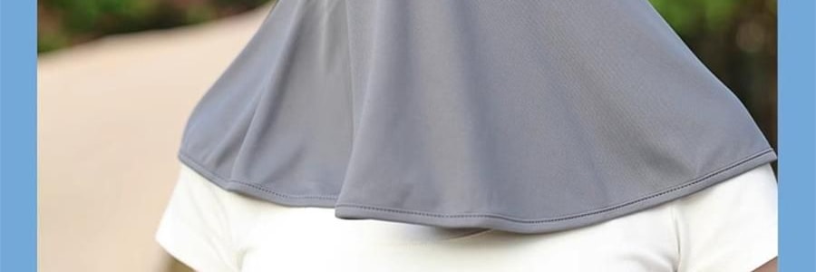 OHSUNNY 带帽檐款防晒面罩口罩 全脸防晒黑 护颈一体 云霜灰