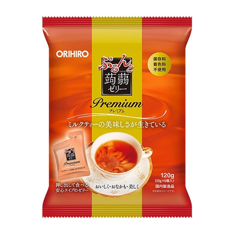【日本直邮】日本ORIHIRO 低卡蒟蒻果冻  2021年新品 奶茶味 6枚装
