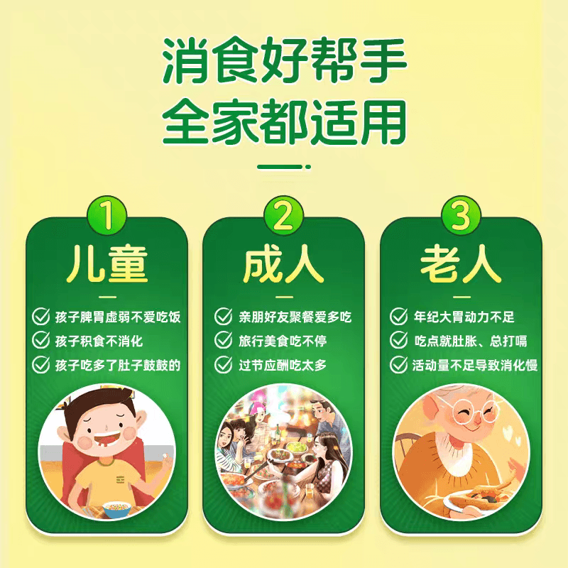【中国直邮】 江中集团 健胃消食片 64片*2盒  脾胃虚弱食积不思饮食脘腹胀满消化不良