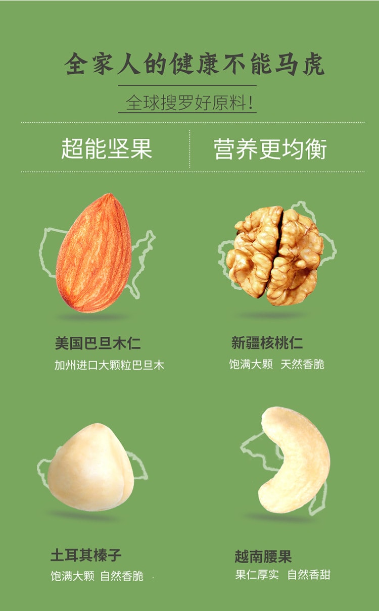 【中国直邮】百草味 每日坚果仁单包装 25g