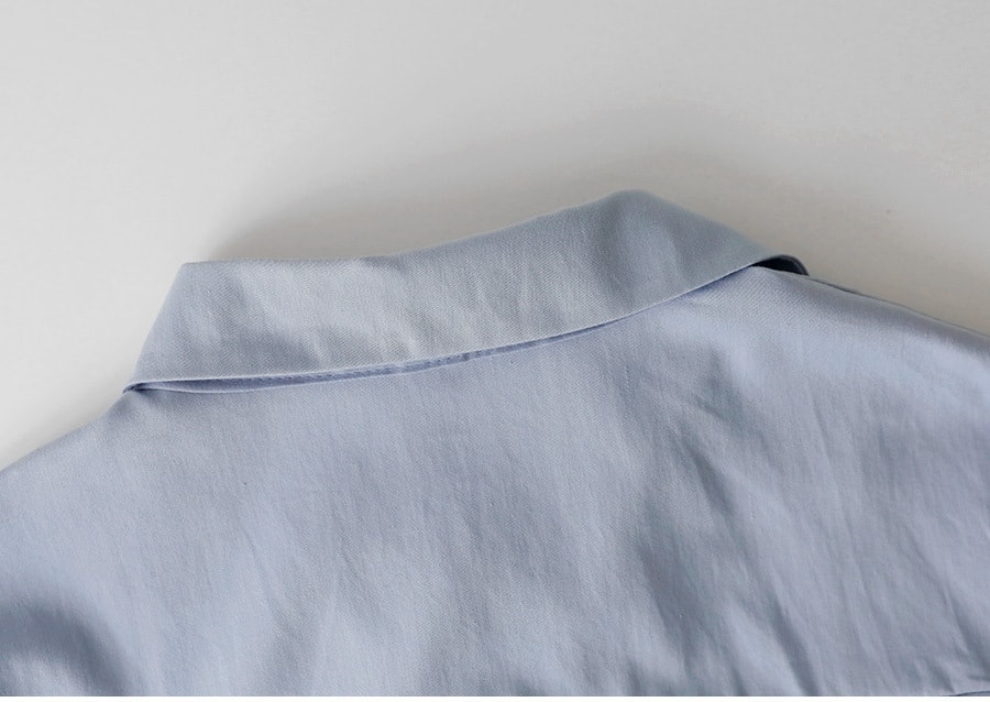 【韩国直邮】CHERRYKOKO 学院风基本款纯色舒适系带长款衬衫连衣裙 象牙色 均码