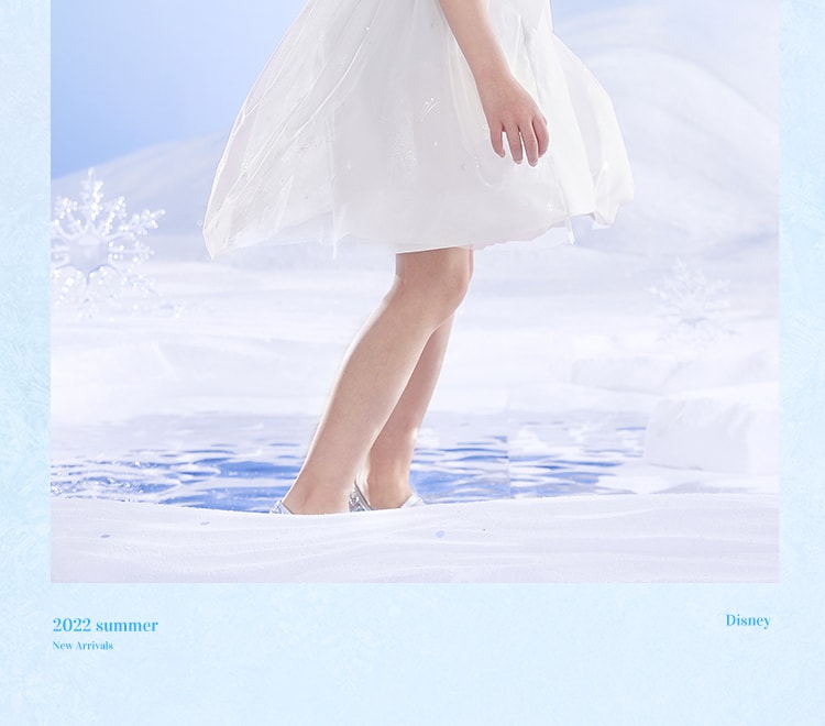 【中国直邮】迪士尼 女童爱莎公主裙子  身高160cm 梦幻蓝