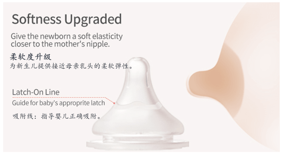 日本PIGEON贝亲 奶瓶新生儿PP奶瓶宽口径 自然实感仿母乳第3代 330ML配L奶嘴(6-9个月)