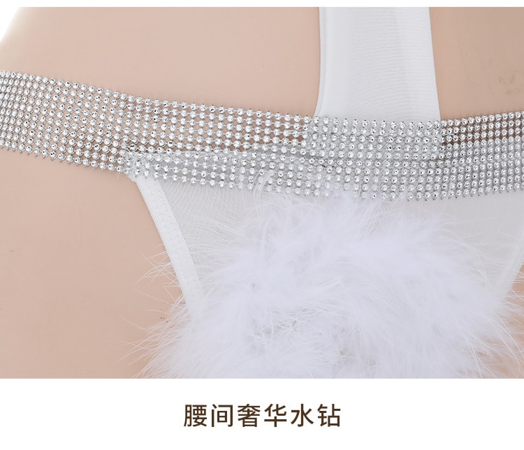 【中國直郵】霏慕 情趣內衣 三點式可愛兔女郎制服套裝 均碼 白色款 房事調情用品