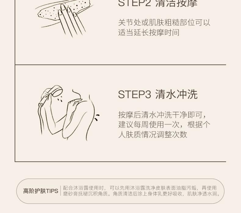 【中国直邮】 水之蔻 烟酰胺身体磨砂膏 去角质鸡皮肤 双效协同抛光200g/瓶