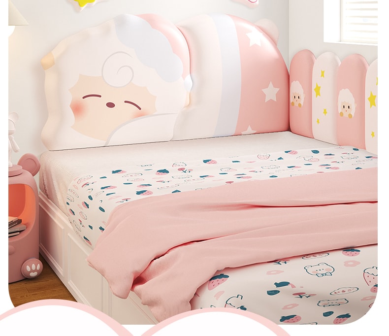 Head Soft Bag Children's Room Headboard For Boys And Girls Anti-Collision Wall Adhesive - Cat Model 180cm*82.4cm 1 Pc