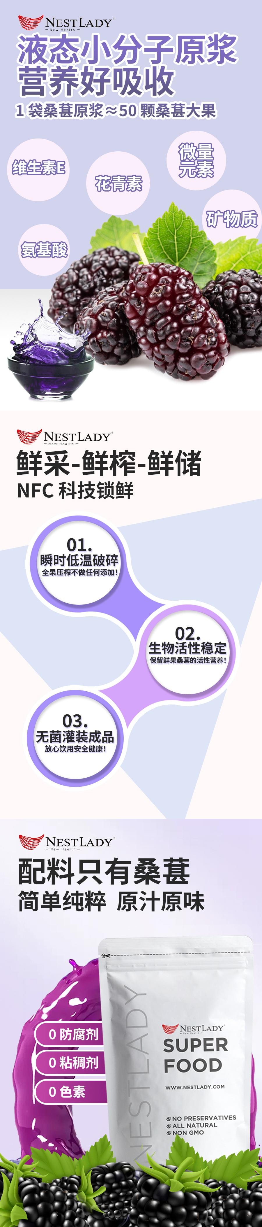 美國 NestLady雍容燕窩 桑葚原漿 14pcs 美白抗氧 開袋即飲