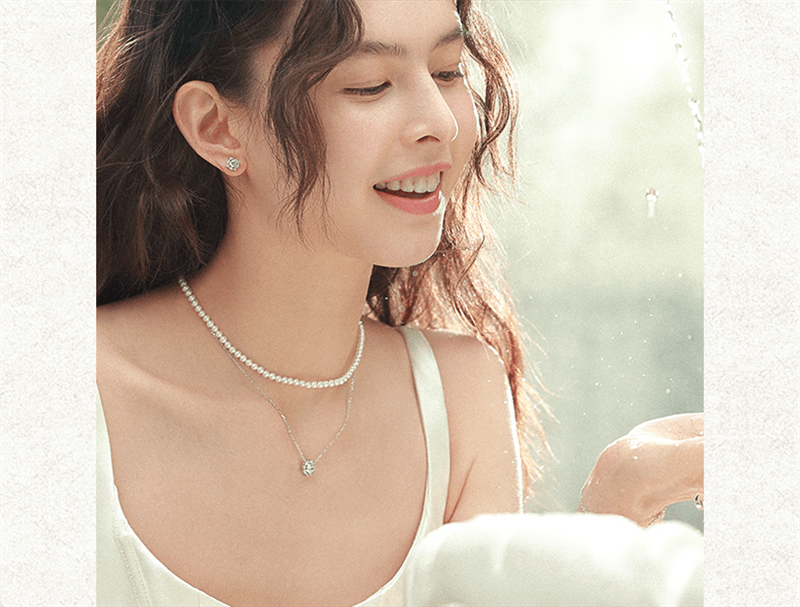 【中國直郵】 範琦 【許願池系列】許願池項鍊女銀高級感禮物送女友 方糖款 1條