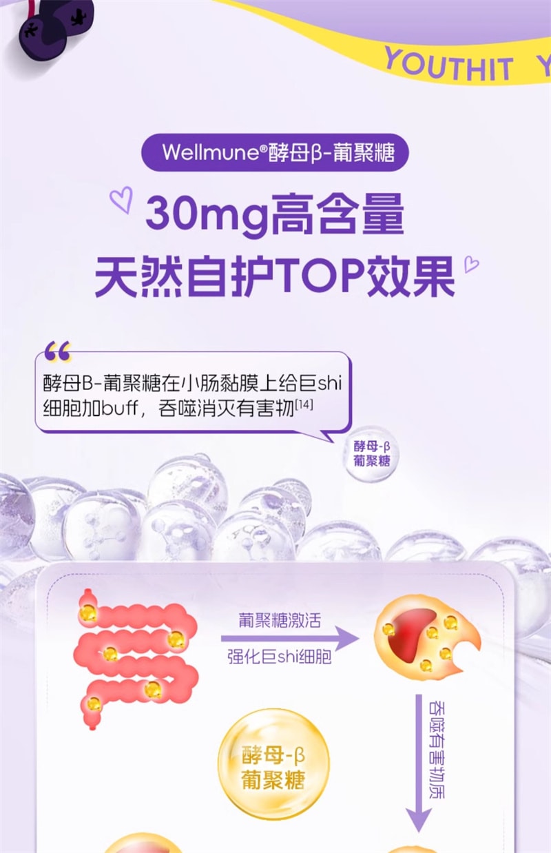 【中国直邮】Youthit优思益 接骨木莓成人免疫维生素VC饮14袋/盒提高免疫力浆果