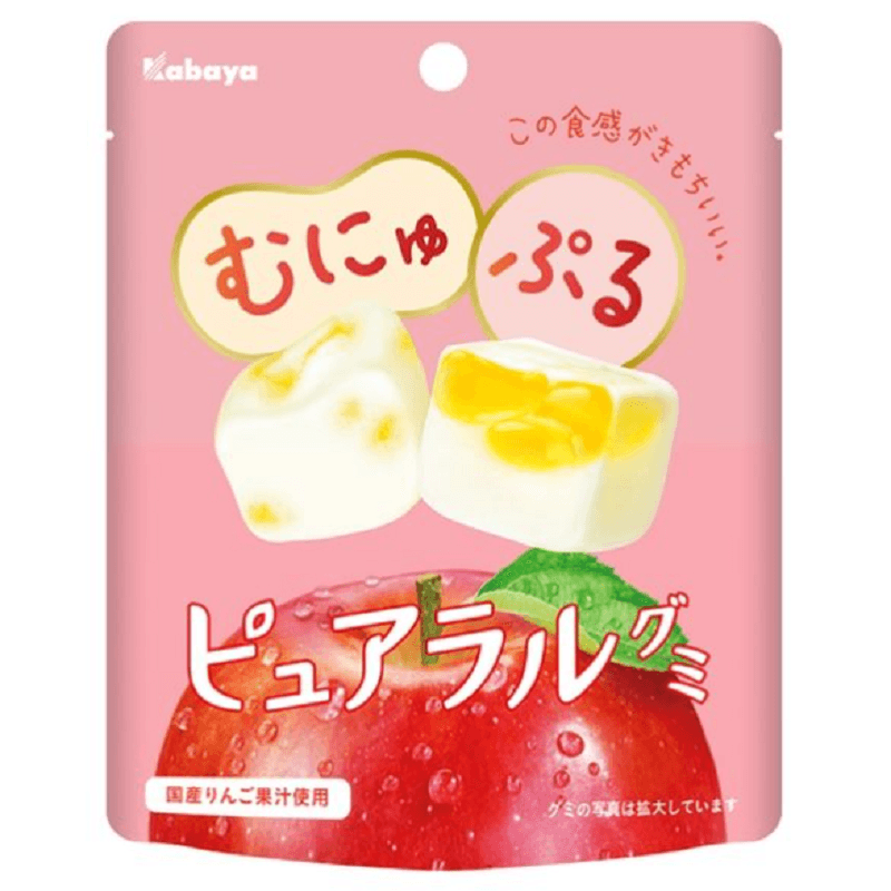 【日本直邮】 日本 KABAYA 卡巴也常规口味 青森苹果 日本国产果汁夹心软糖 58g