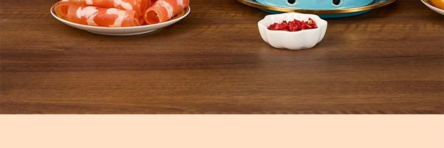 景泰蓝单人铜锅火锅 珐琅彩火锅涮锅 北京火锅铜锅涮肉 蓝色