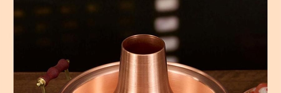 景泰蓝单人铜锅火锅 珐琅彩火锅涮锅 北京火锅铜锅涮肉 蓝色