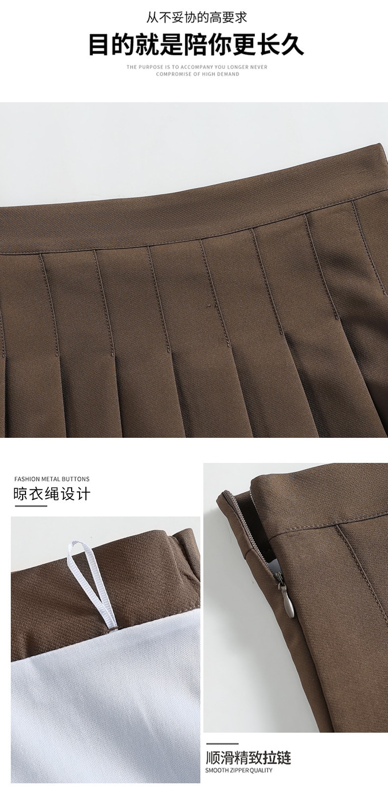 【中国直邮】爪哇岛 夏季新品 高腰显瘦 jk百褶裙学院风 XS码 灰色款