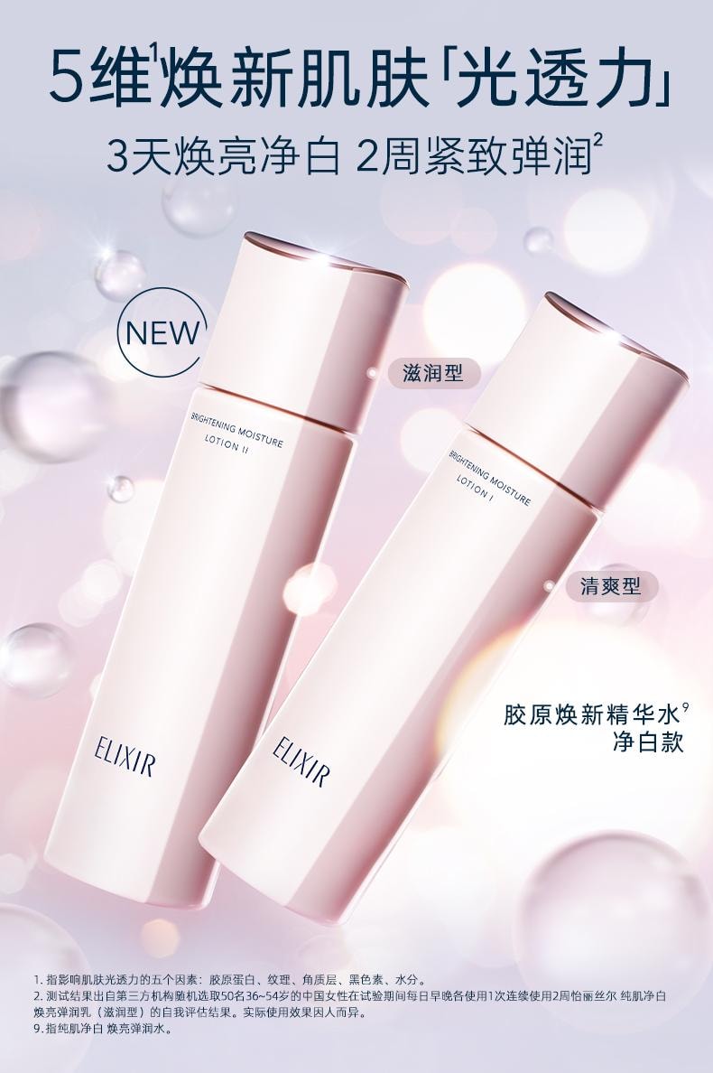 【日本直邮】日本 资生堂 怡丽丝尔 纯肌净白 焕亮弹润 化妆水 爽肤水 美白 保湿 清爽型 170mL