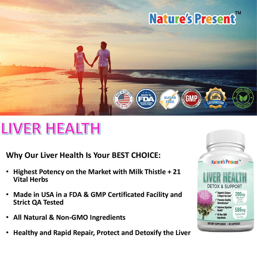 Liver Detoxifier and Support with Milk Thistle-Formulated with 22 Herbal Based Ingredients 60 Capsules