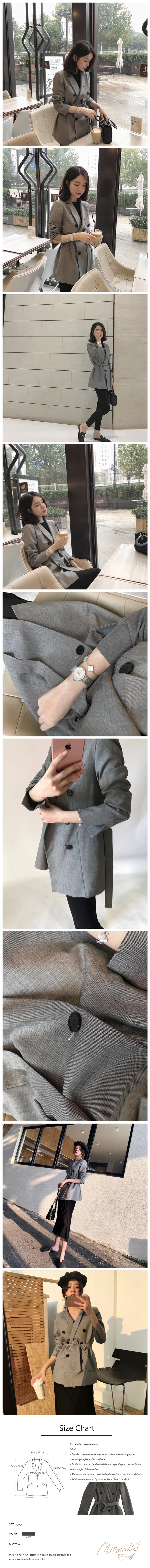 New Korean imported gray worsted suit Gray L-size