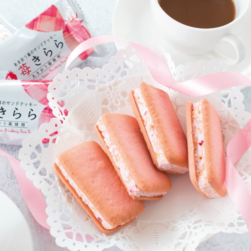 【日本直郵】日本博多特產 AMAOU 草莓鮮奶夾心餅乾原味 5枚裝