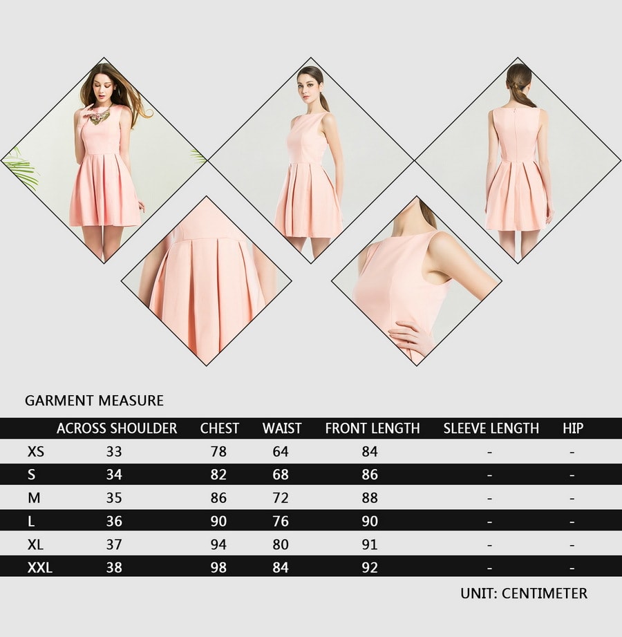 sleeveless A-line dress   pink  XL