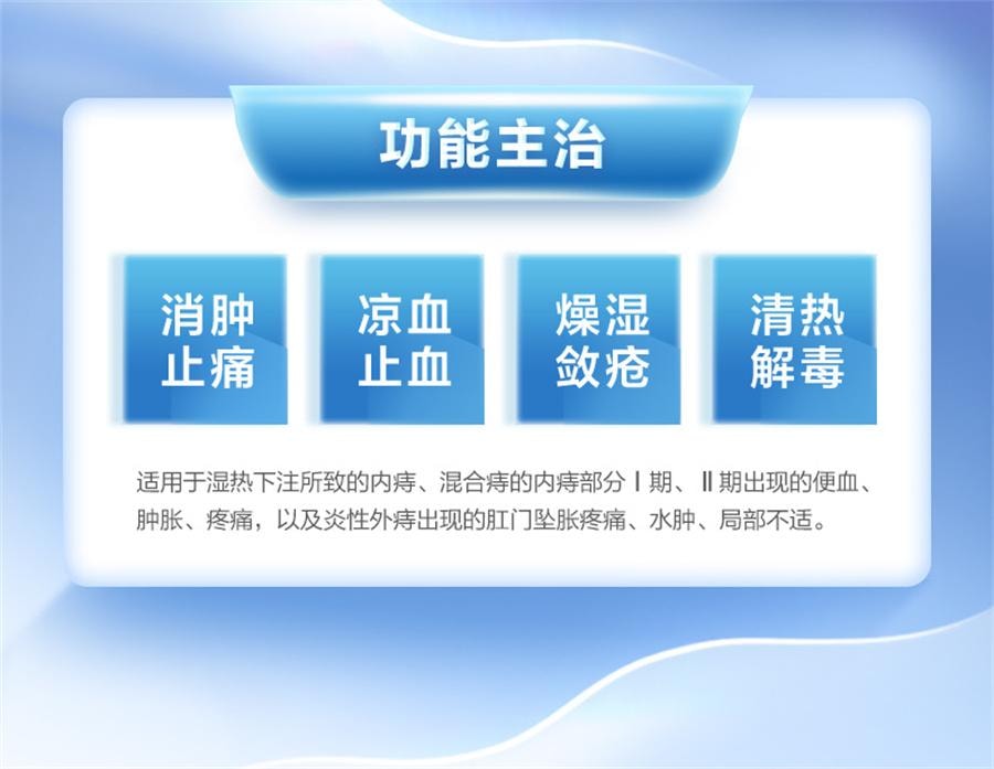 【中國直郵】 榮昌 肛泰栓 痔瘡栓痔瘡藥內痔外痔混合痔便血肛門腫痛1g*6粒/盒