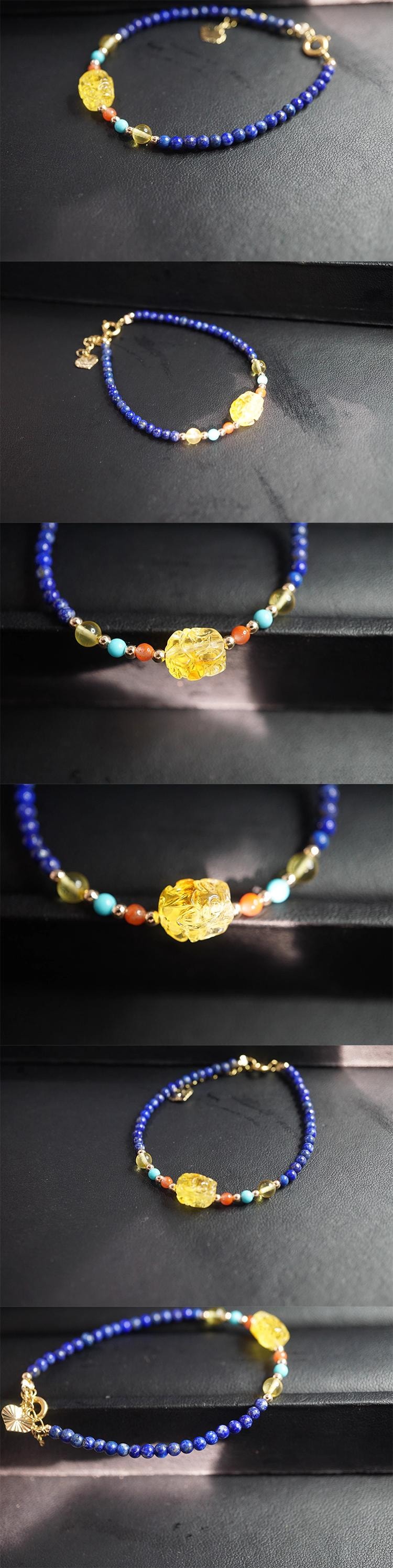 【招財納福】貔貅蜜蠟手鍊天然南紅瑪瑙手串 新中式極簡手串 復古輕奢風首飾 男女同款能量首飾 開運護身 情人節送禮佳選