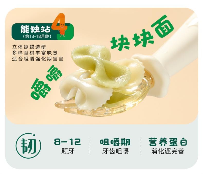 【中国直邮】 英氏 加蛋白卡通片片面 趣味造型面儿童意面宝宝面条 200g(25g*8袋)