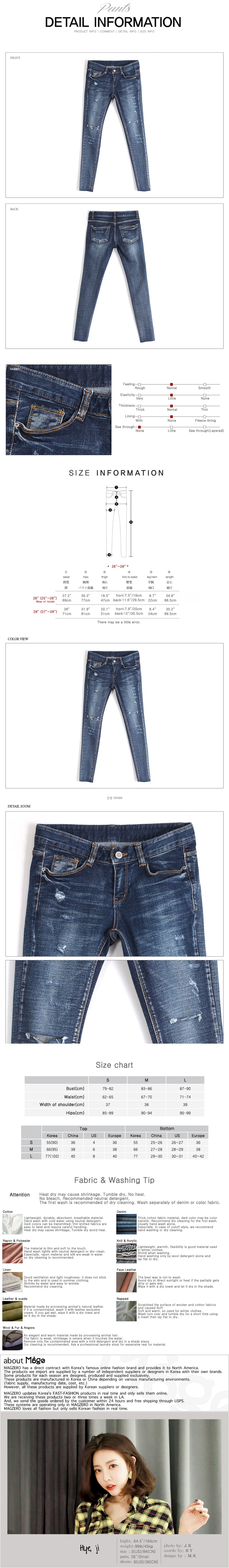 KOREA Distressed Cropped Skinny Jeans #Dark Blue S(25-26) [Free Shipping]