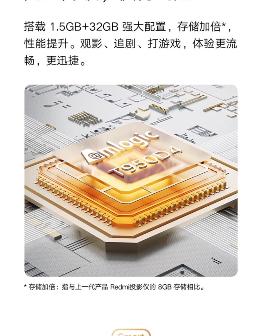 【中国直邮】小米  Redmi投影仪2 智能家庭影院自动对焦智能避障1080P分辨率高亮  绿色