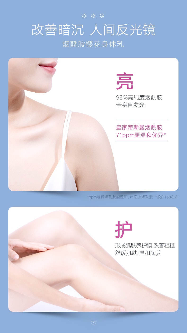【中國直郵】雪玲妃 櫻花身體乳保濕滋潤秋冬止乾燥癢補水香味持久留香潤膚乳女500ml/瓶