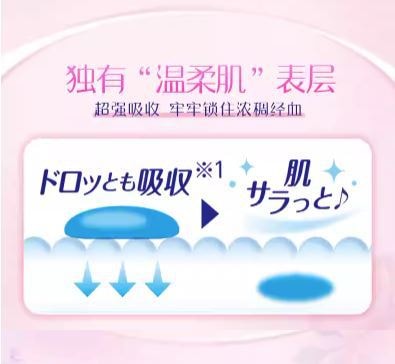 日本UNICHARM尤妮佳 夜用护肤极薄护翼夜用卫生巾 29cm 15片