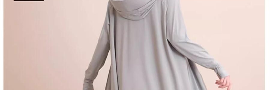 觅橘 长袍款防晒衣 夏季防晒防晒黑 自带可拆卸大帽檐 气质灰