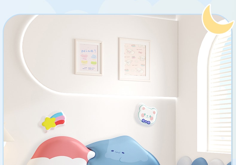 Head Soft Bag Children's Room Headboard For Boys And Girls Anti-Collision Wall Adhesive - Cat Model 180cm*82.4cm 1 Pc