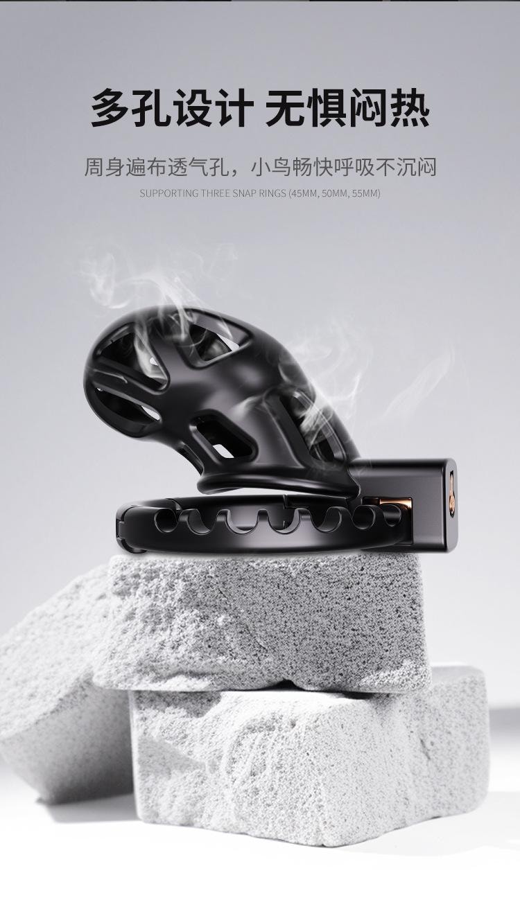 【中國直郵】 謎姬 卡扣甲龍貞操鎖sm男用暗鎖鳥籠禁錮陰莖鎖貞潔禁慾短款1個裝